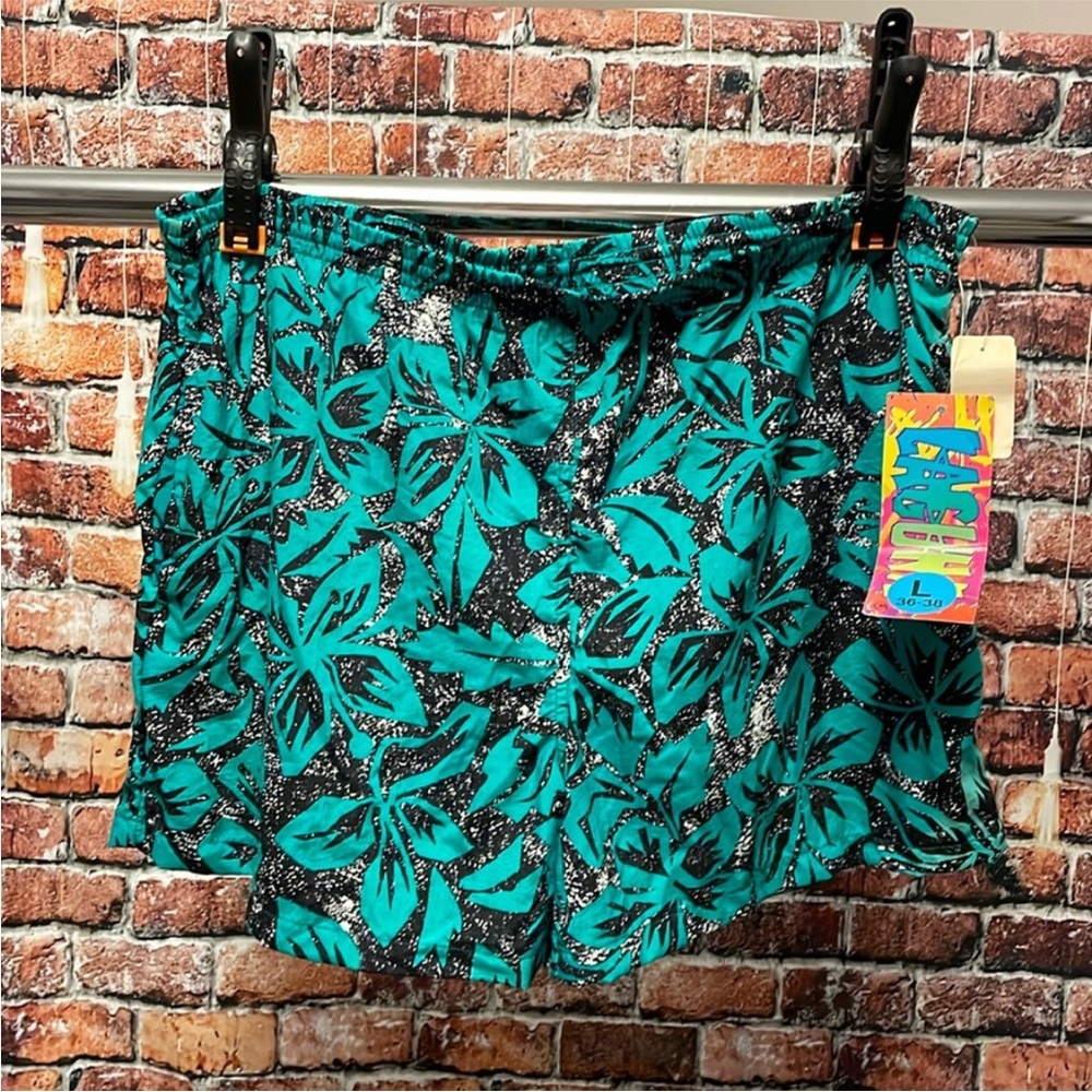 🔥 Dead stock vintage LaGuna swim shorts New Tags large floral Hawaii floral
